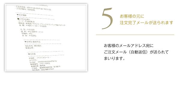 お客様のメールアドレス宛にご注文メール（自動返信）が送られてまいります。